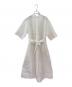 ebure（エブール）の古着「フラッフィーオーガンジー バンドカラーワンピース」｜ホワイト