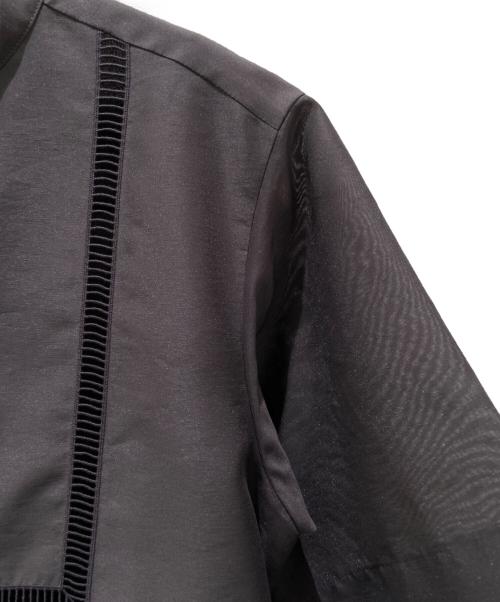 ebure（エブール）ebure (エブール) フラッフィーオーガンジー バンドカラーワンピース グレー サイズ:38の古着・服飾アイテム