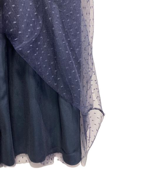 RED VALENTINO（レッドヴァレンティノ）RED VALENTINO (レッドヴァレンティノ) ドットチュールロングスカート ネイビー サイズ:38 未使用品の古着・服飾アイテム