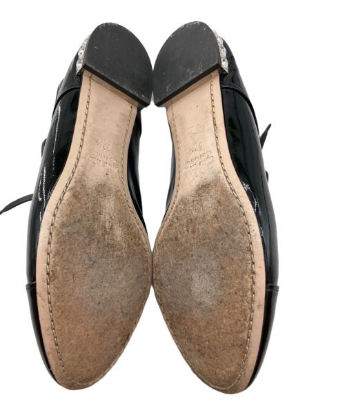 MIU MIU（ミュウミュウ）MIU MIU (ミュウミュウ) レースアップシューズ ブラック サイズ:37.5の古着・服飾アイテム