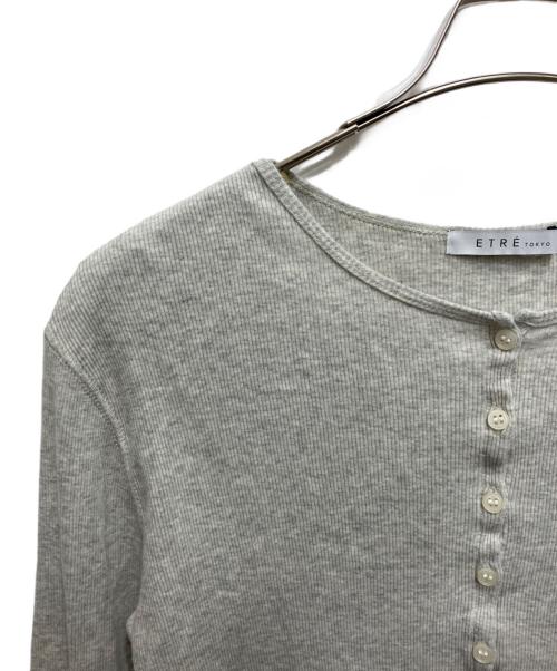 ETRE TOKYO（エトレトウキョウ）ETRE TOKYO (エトレトウキョウ) オーコットテレコヘンリーネックトップス グレー サイズ:FREEの古着・服飾アイテム