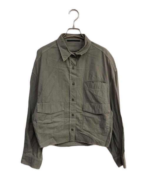 AP STUDIO（エーピーストゥディオ）AP STUDIO (エーピーストゥディオ) ミリタリークロップドシャツ グレー サイズ:記載なしの古着・服飾アイテム