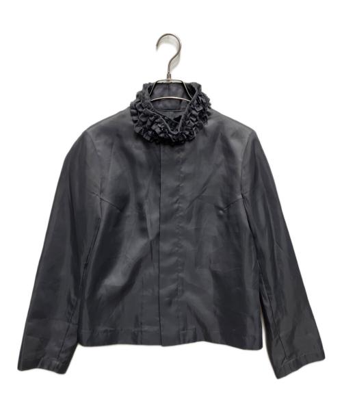 tricot COMME des GARCONS（トリココムデギャルソン）tricot COMME des GARCONS (トリココムデギャルソン) 90'sフリルネックジャケット グレー サイズ:Mの古着・服飾アイテム