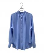 BEIGEベイジ）の古着「バンドカラーブラウス」｜ブルー