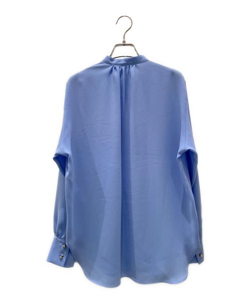 BEIGE（ベイジ）BEIGE (ベイジ) バンドカラーブラウス ブルー サイズ:4の古着・服飾アイテム