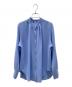 BEIGE（ベイジ）の古着「バンドカラーブラウス」｜ブルー