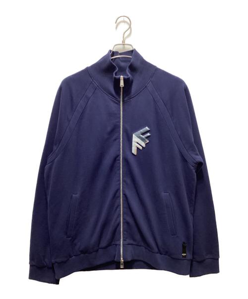FENDI（フェンディ）FENDI (フェンディ) FFロゴ スウェットブルゾン ネイビー サイズ:ＸＬの古着・服飾アイテム
