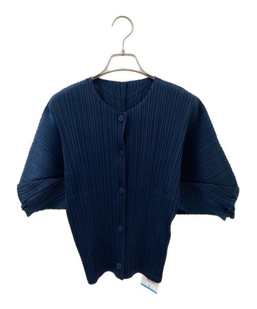 PLEATS PLEASE（プリーツプリーズ）PLEATS PLEASE (プリーツプリーズ) プリーツカーディガン ネイビー サイズ:3の古着・服飾アイテム