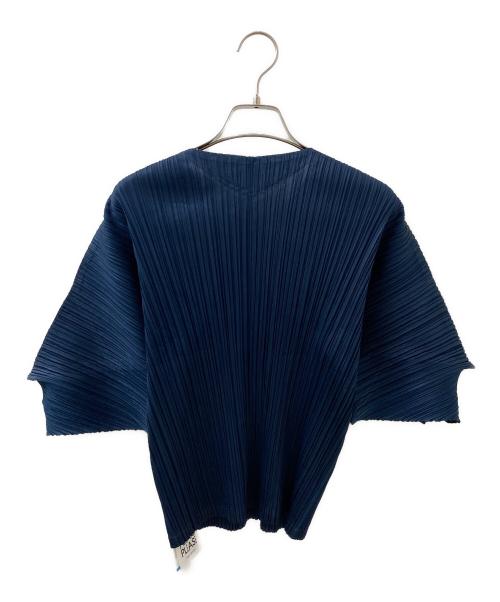 PLEATS PLEASE（プリーツプリーズ）PLEATS PLEASE (プリーツプリーズ) プリーツカーディガン ネイビー サイズ:3の古着・服飾アイテム