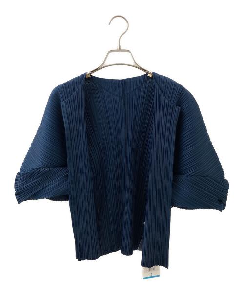 PLEATS PLEASE（プリーツプリーズ）PLEATS PLEASE (プリーツプリーズ) プリーツカーディガン ネイビー サイズ:3の古着・服飾アイテム