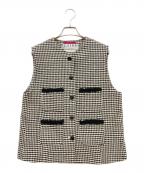 THIRD MAGAZINEサードマガジン）の古着「ネップツイードチェックベスト」｜ブラック