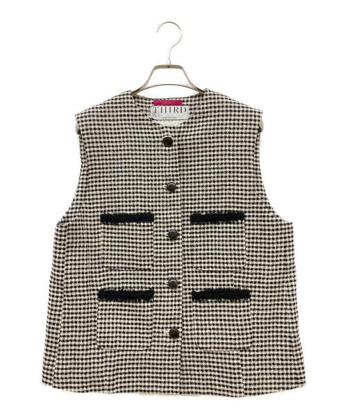 THIRD MAGAZINE（サードマガジン）THIRD MAGAZINE (サードマガジン) ネップツイードチェックベスト ブラック サイズ:9の古着・服飾アイテム