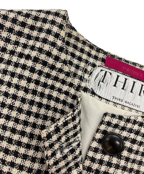 THIRD MAGAZINE（サードマガジン）THIRD MAGAZINE (サードマガジン) ネップツイードチェックベスト ブラック サイズ:9の古着・服飾アイテム
