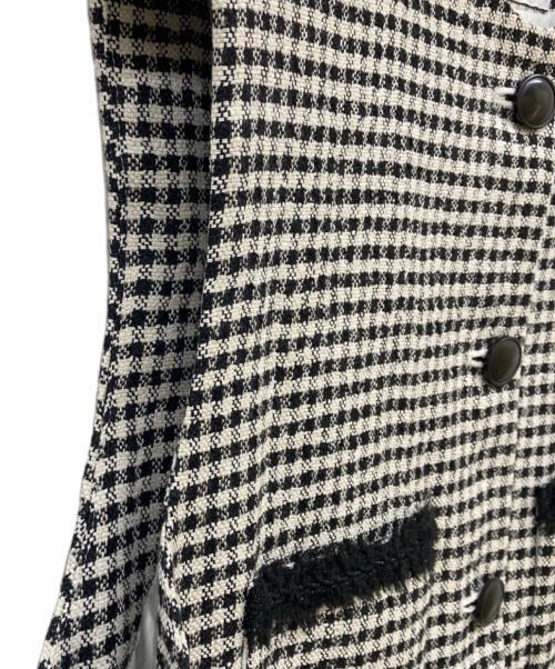 THIRD MAGAZINE（サードマガジン）THIRD MAGAZINE (サードマガジン) ネップツイードチェックベスト ブラック サイズ:9の古着・服飾アイテム