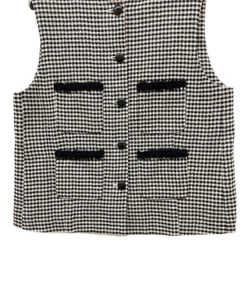 THIRD MAGAZINE（サードマガジン）THIRD MAGAZINE (サードマガジン) ネップツイードチェックベスト ブラック サイズ:9の古着・服飾アイテム