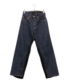 JUNYA WATANABE×LEVI'S（ジュンヤワタナベ×リーバイス）の古着「プリーツドッキングデニムパンツ」｜ブラック