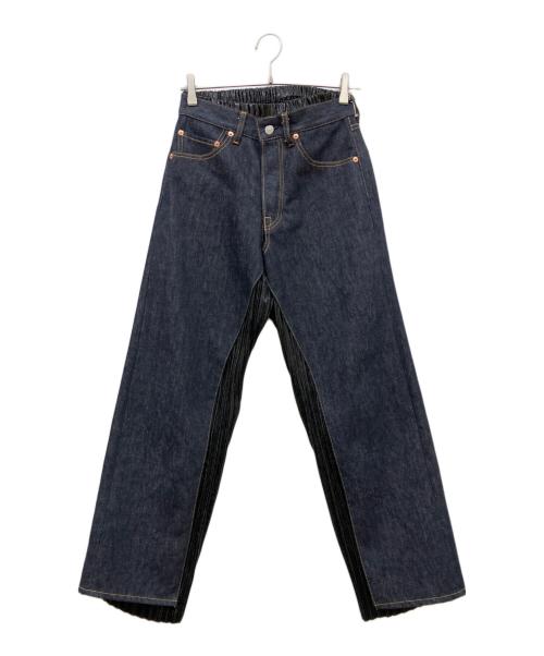 JUNYA WATANABE（ジュンヤワタナベ）JUNYA WATANABE (ジュンヤワタナベ) LEVI'S (リーバイス) プリーツドッキングデニムパンツ ブラック サイズ:Sの古着・服飾アイテム