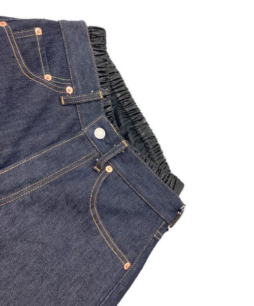 JUNYA WATANABE（ジュンヤワタナベ）JUNYA WATANABE (ジュンヤワタナベ) LEVI'S (リーバイス) プリーツドッキングデニムパンツ ブラック サイズ:Sの古着・服飾アイテム