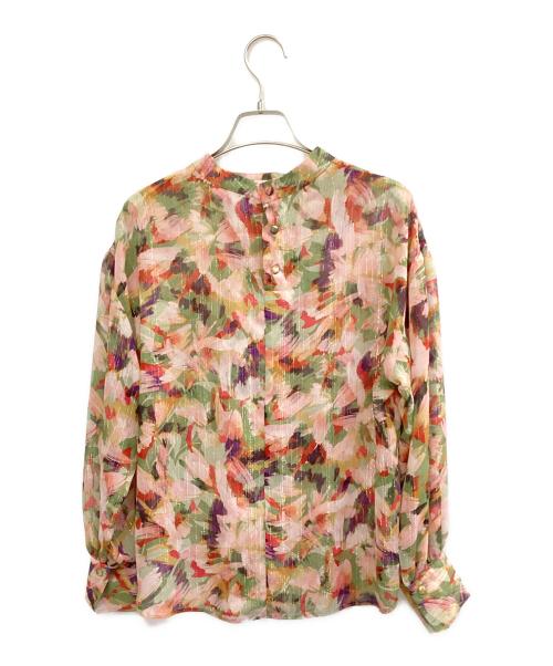 UNTITLED（アンタイトル）UNTITLED (アンタイトル) 楊柳ラメシフォン リーフプリントブラウス マルチカラーの古着・服飾アイテム