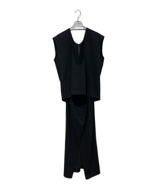 CLANE（クラネ）CLANE (クラネ) LAYERED BACK OPEN ONEPIECE　16112-5062 ブラック サイズ:1 未使用品の古着・服飾アイテム