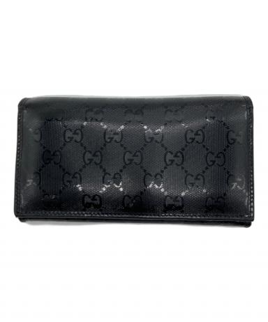中古・古着通販】GUCCI (グッチ) GGインプリメ 長財布 ブラック