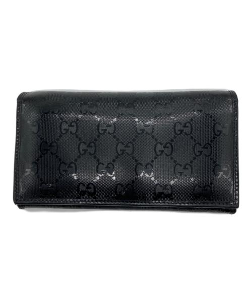 GUCCI（グッチ）GUCCI (グッチ) GGインプリメ 長財布 ブラックの古着・服飾アイテム