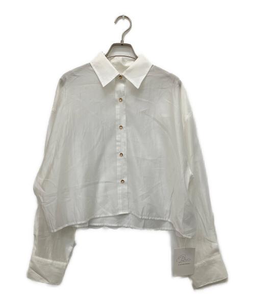 La boutique BonBon（ラブティックボンボン）La boutique BonBon (ラブティックボンボン) シアークロップドシャツ ホワイト サイズ:Fの古着・服飾アイテム