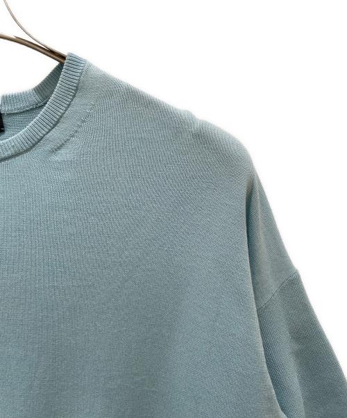 DRAWER（ドゥロワー）DRAWER (ドゥロワー) 16Gミラノ編みリボンスリーブニット ライトブルー サイズ:1の古着・服飾アイテム