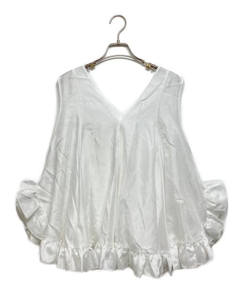 cygne（シーニュ）cygne (シーニュ) フレアフリルトップス Jean ホワイト サイズ:Fの古着・服飾アイテム