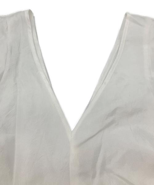 cygne（シーニュ）cygne (シーニュ) フレアフリルトップス Jean ホワイト サイズ:Fの古着・服飾アイテム