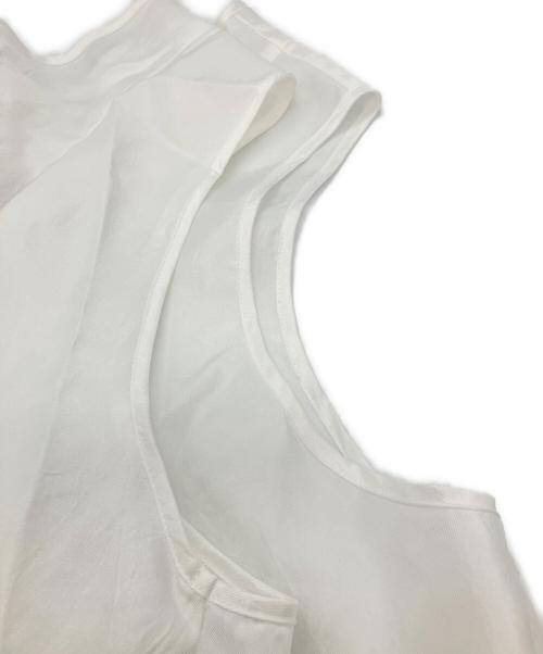cygne（シーニュ）cygne (シーニュ) フレアフリルトップス Jean ホワイト サイズ:Fの古着・服飾アイテム