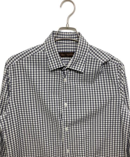 LOUIS VUITTON（ルイ ヴィトン）LOUIS VUITTON (ルイ ヴィトン) モノグラムチェックシャツ グレー サイズ:XLの古着・服飾アイテム