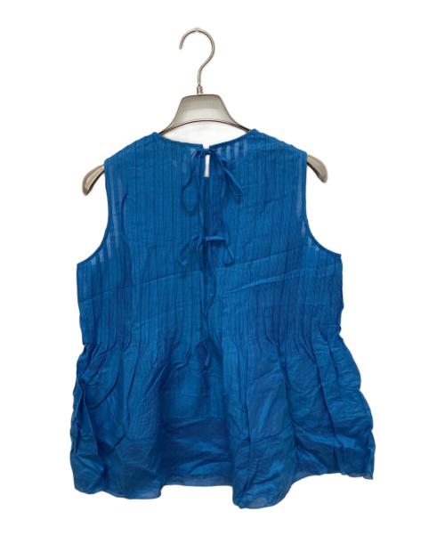 UNITED ARROWS（ユナイテッドアローズ）UNITED ARROWS (ユナイテッドアローズ) AKIHA ラミー ノースリーブ ブラウス ブルー サイズ:Freeの古着・服飾アイテム