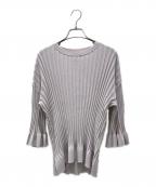 DRAWERドゥロワー）の古着「SUMMER 16Gフレアスリーブリブニット」｜パープル