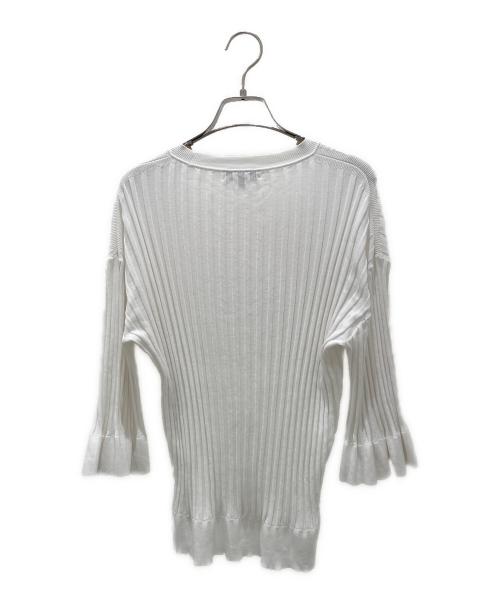 DRAWER（ドゥロワー）DRAWER (ドゥロワー) SUMMER 16Gフレアスリーブリブニット ホワイト サイズ:1の古着・服飾アイテム