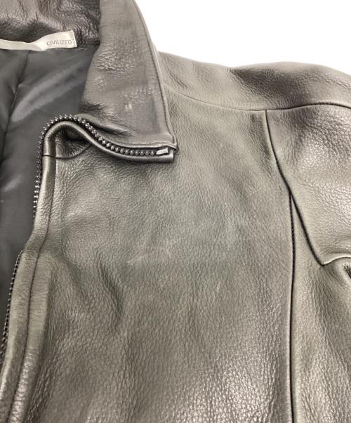 CIVILIZED（シヴィライズド）CIVILIZED (シヴィライズド) ダブルジップ レザージャケット ブラック サイズ:2の古着・服飾アイテム