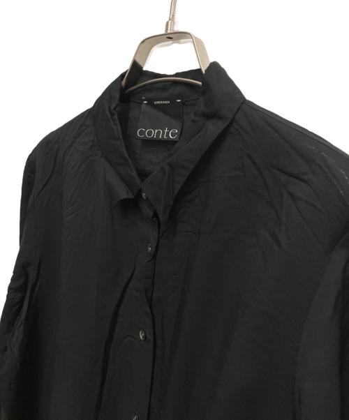 Con te（コンテ）Con te (コンテ) キュプラシルク シャツ ブラック サイズ:FREEの古着・服飾アイテム