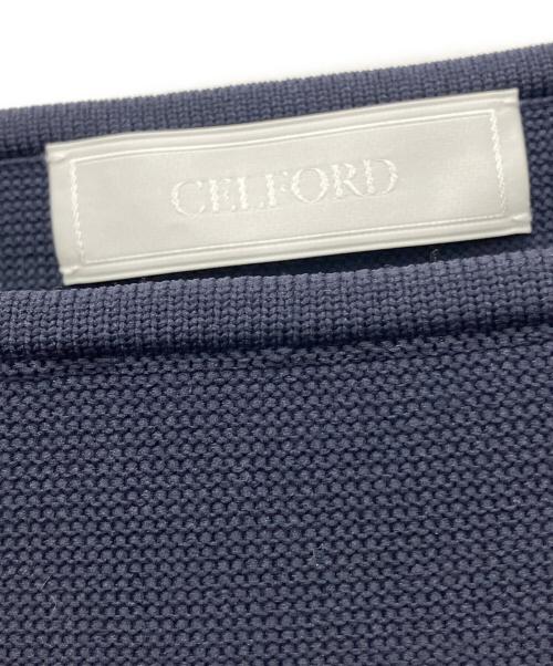 CELFORD（セルフォード）CELFORD (セルフォード) スクエアネックペプラムニットプルオーバー ネイビー サイズ:38の古着・服飾アイテム