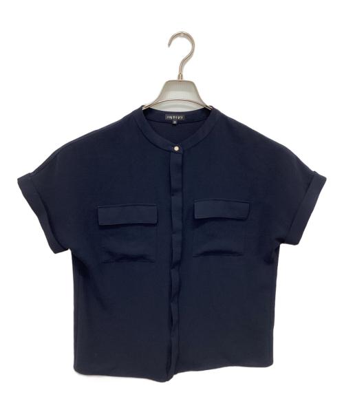 INDIVI（インディヴィ）INDIVI (インディヴィ) 胸ポケット付Tブラウス ネイビー サイズ:38の古着・服飾アイテム