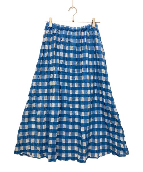 Spick and Span（スピック＆スパン）Spick and Span (スピック＆スパン) シアーギンガムチェックスカート ブルー サイズ:38の古着・服飾アイテム