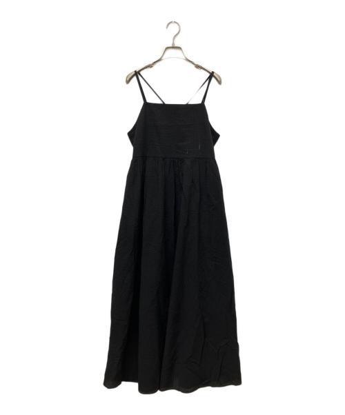 Spick and Span（スピック＆スパン）Spick and Span (スピック＆スパン) コットンサッカーキャミワンピース ブラック サイズ:38の古着・服飾アイテム