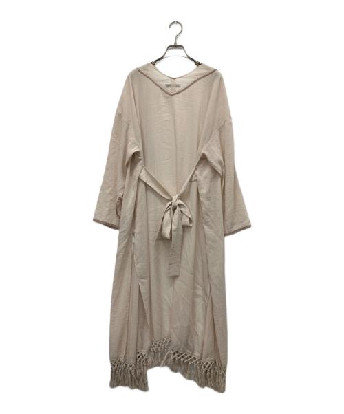 ETRE TOKYO（エトレトウキョウ）ETRE TOKYO (エトレトウキョウ) フリンジシアーロングガウン ベージュ サイズ:Freeの古着・服飾アイテム