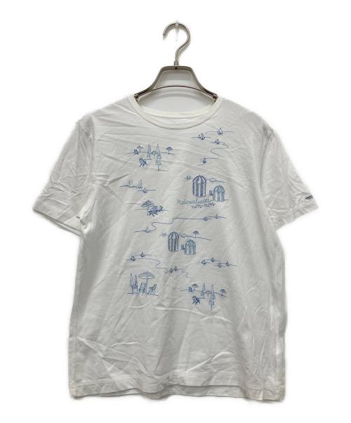 Mademoiselle NON NON（マドモアゼルノンノン）Mademoiselle NON NON (マドモアゼルノンノン) スパンコール刺繍Tシャツ ホワイト サイズ:Mの古着・服飾アイテム