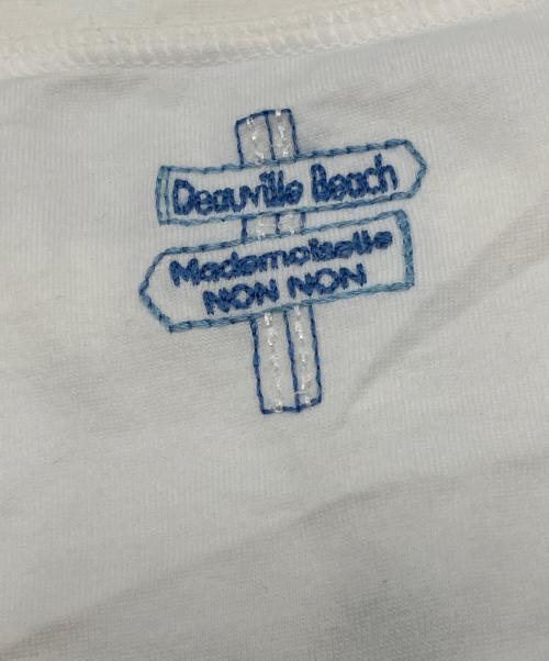 Mademoiselle NON NON（マドモアゼルノンノン）Mademoiselle NON NON (マドモアゼルノンノン) スパンコール刺繍Tシャツ ホワイト サイズ:Mの古着・服飾アイテム