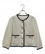 NOLLEY'S sophiノーリーズソフィー）の古着「ウォッシャブルギマメッシュパイピングジャケット」｜アイボリー
