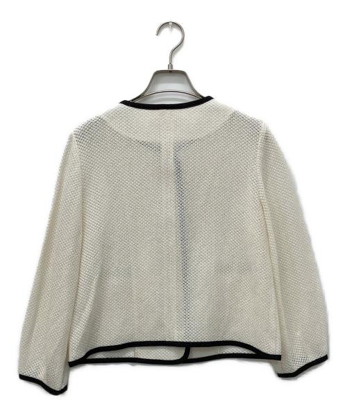 NOLLEY'S sophi（ノーリーズソフィー）NOLLEY'S sophi (ノーリーズソフィー) ウォッシャブルギマメッシュパイピングジャケット アイボリー サイズ:36の古着・服飾アイテム