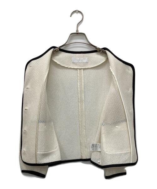 NOLLEY'S sophi（ノーリーズソフィー）NOLLEY'S sophi (ノーリーズソフィー) ウォッシャブルギマメッシュパイピングジャケット アイボリー サイズ:36の古着・服飾アイテム