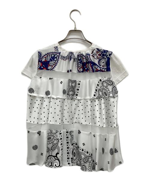 sacai（サカイ）sacai (サカイ) アーカイブペイズリーTシャツ ホワイト サイズ:1の古着・服飾アイテム