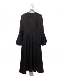 JIL SANDER（ジルサンダー）の古着「フルーテッドスリーブドレス」｜ブラック