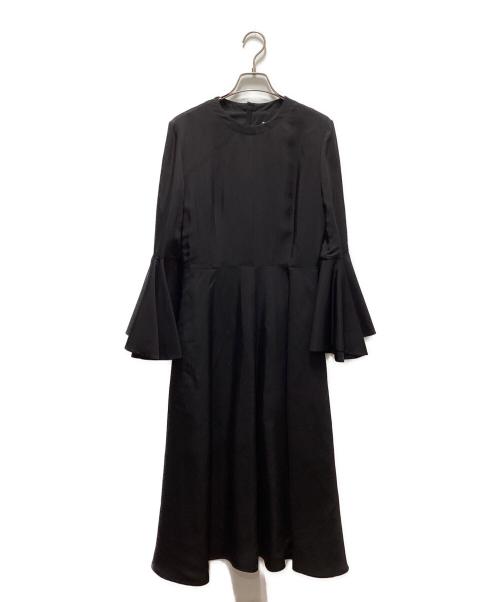 JIL SANDER（ジルサンダー）JIL SANDER (ジルサンダー) フルーテッドスリーブドレス ブラック サイズ:32の古着・服飾アイテム